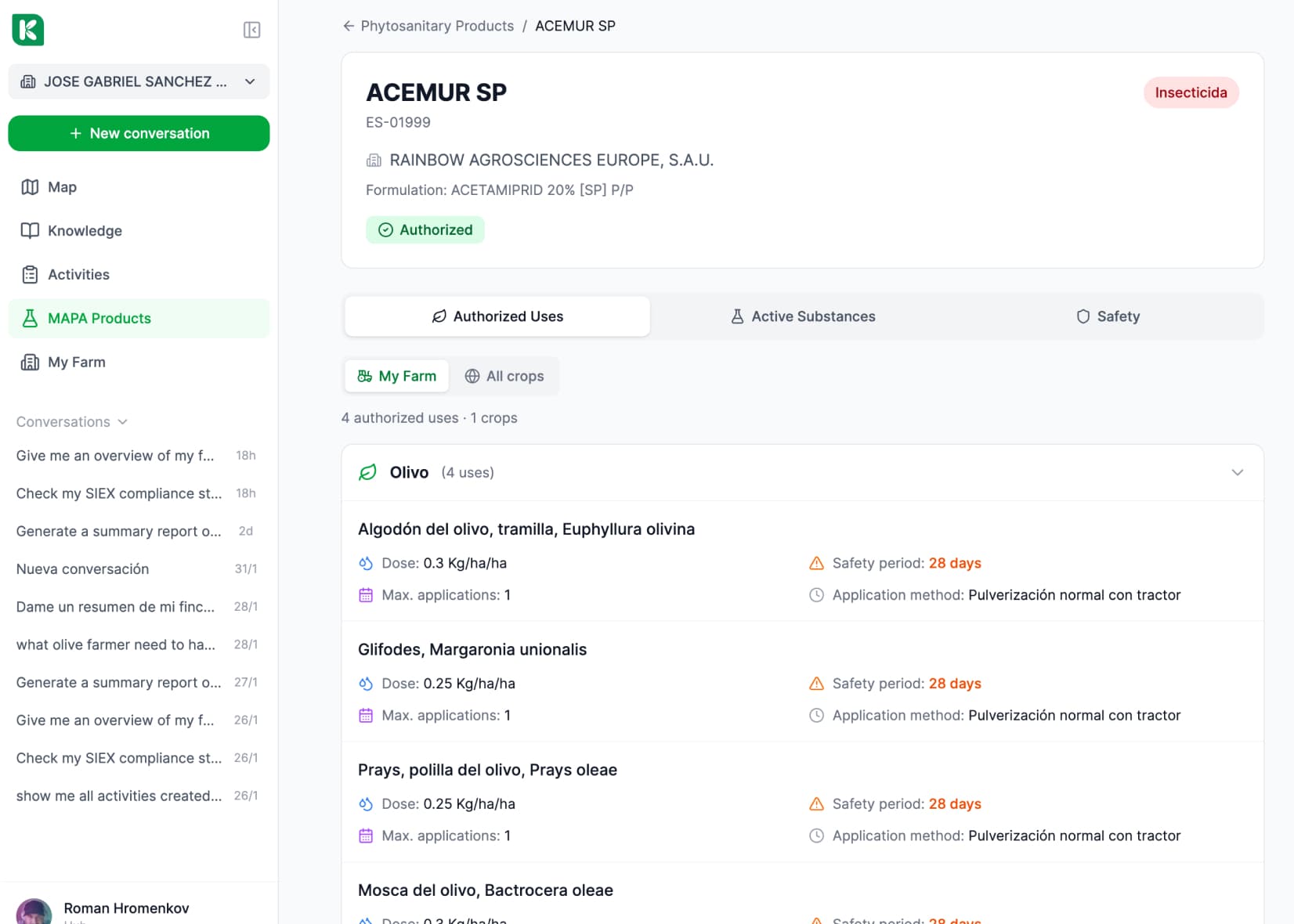 MAPA Product Registry - Product Detail